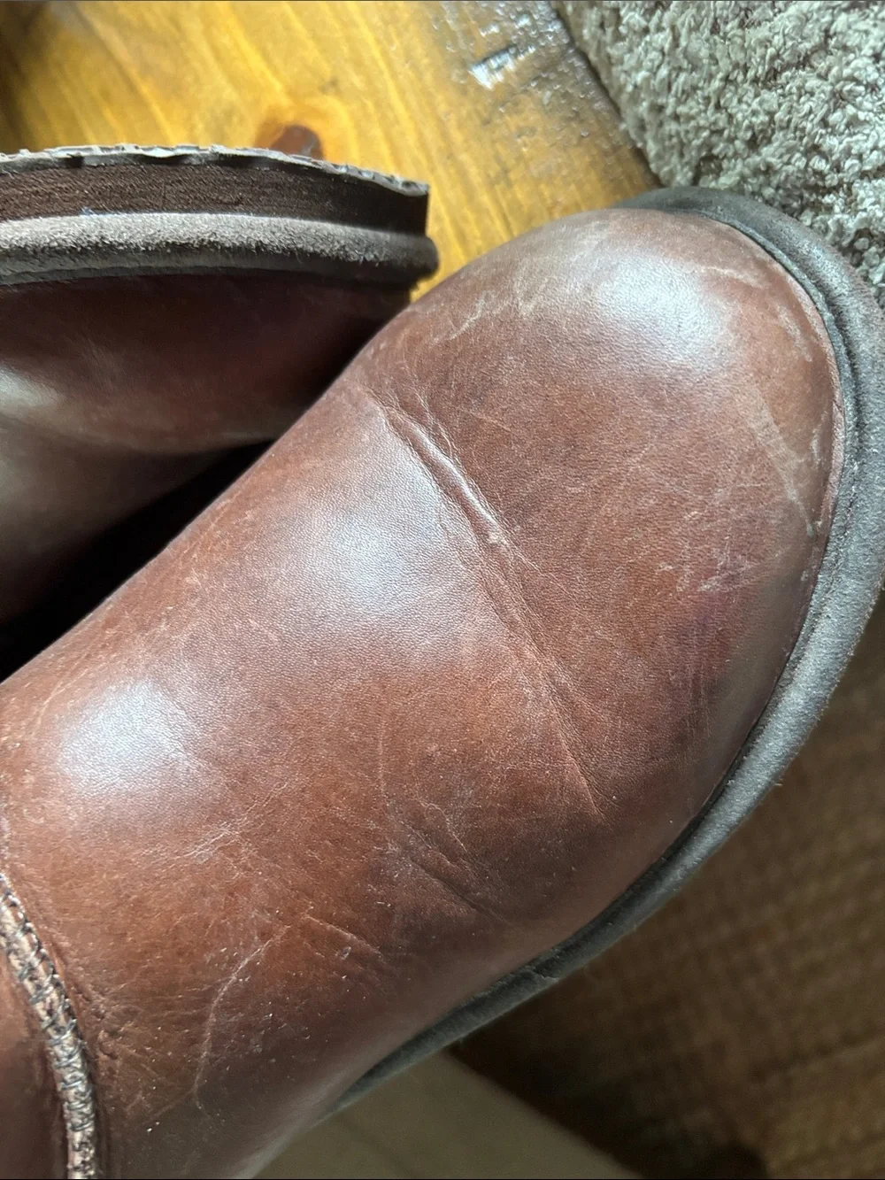 L.L. Bean Brown Suede Winter Boots with Cream Shearling Lining